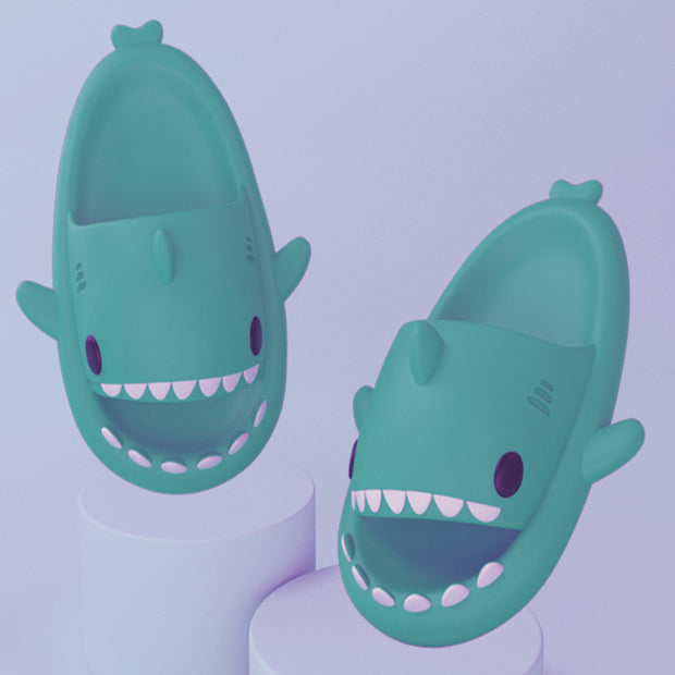 Slippers Indoor Outdoor Funny Shark Cartoon