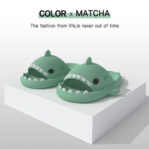 Slippers Indoor Outdoor Funny Shark Cartoon