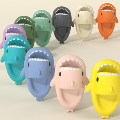 Slippers Indoor Outdoor Funny Shark Cartoon