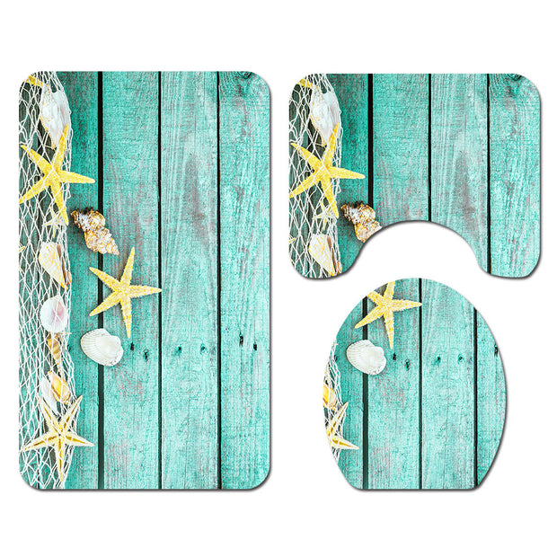 Three-piece Toilet Anti-slip Mat Bathroom Toilet Carpet